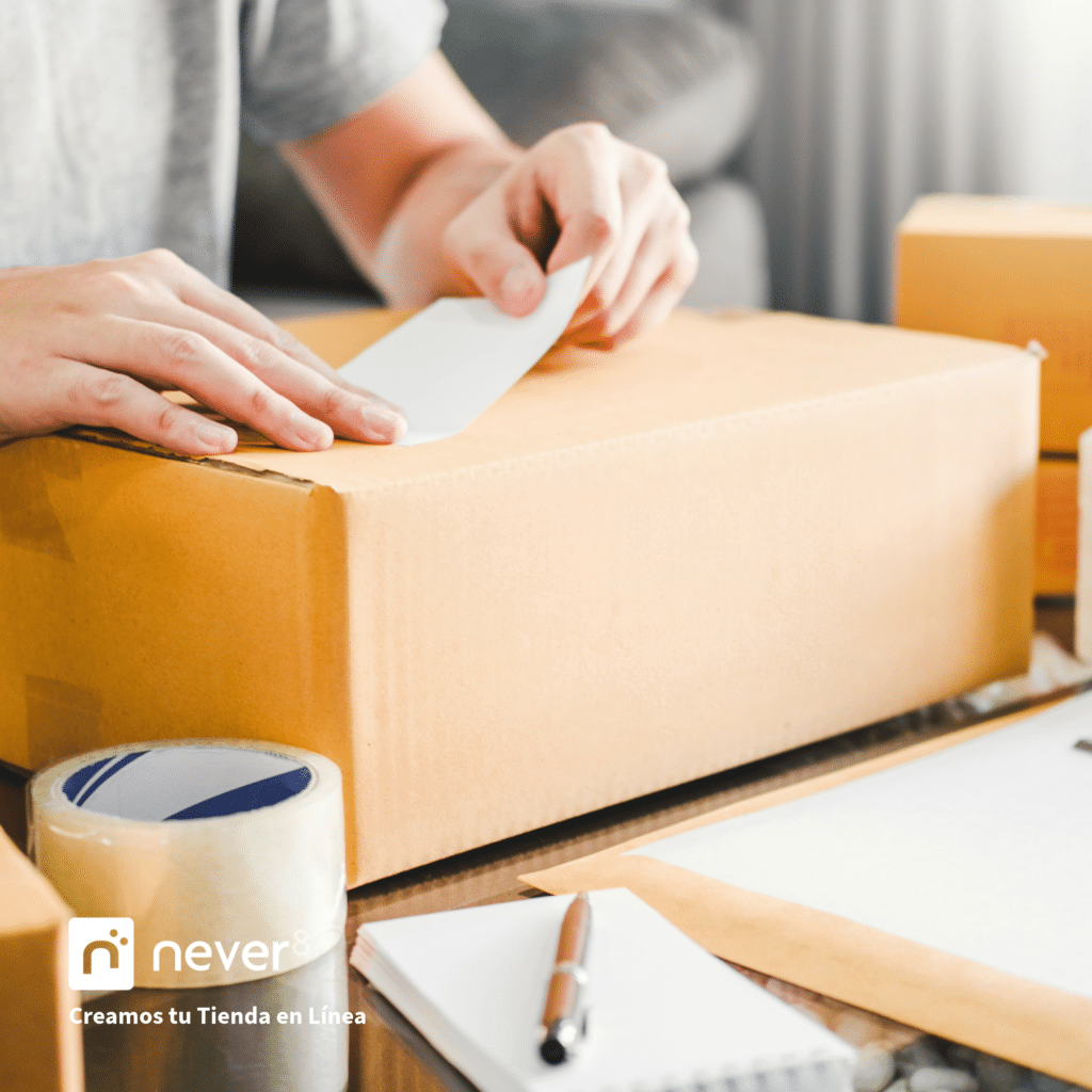 Preparing a package for shipping, showing the importance of payment methods and logistics in eCommerce.